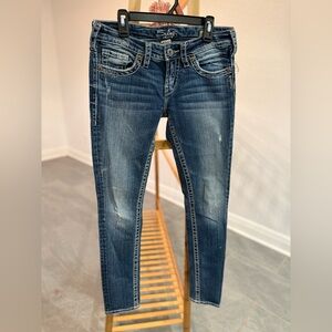 Silver Aiko Dark Blue Skinny Jeans